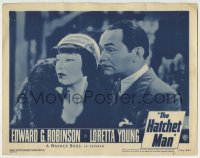 8z406 HATCHET MAN LC #8 R1949 best close up of Edward G. Robinson & Loretta Young in yellowface!