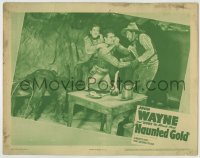 8z407 HAUNTED GOLD LC R1939 John Wayne fighting Slim Whitaker and another baddie in their hideout!