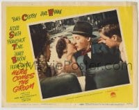 8z415 HERE COMES THE GROOM LC #1 1951 Jane Wyman kissing Bing Crosby in car after the wedding!