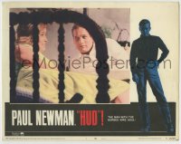 8z441 HUD LC #1 R1967 great close up of Paul Newman & Patricia Neal in bed, Martin Ritt classic!