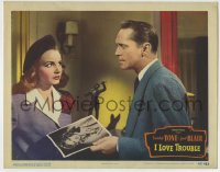 8z450 I LOVE TROUBLE LC #8 1947 Franchot Tone with photo questions sexiest Janet Blair!