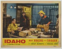 8z454 IDAHO LC R1955 Ona Munson walks in on Roy Rogers talking to sheriff by jail!