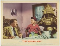 8z467 INVISIBLE BOY LC #6 1957 young Richard Eyer tells his dad about Robby the Robot!
