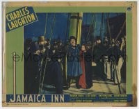 8z472 JAMAICA INN LC 1939 Charles Laughton & Maureen O'Hara on ship's deck, Hitchcock, rare!