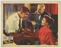 8z487 KEY TO THE CITY LC #8 1950 great close up of Clark Gable & Loretta Young, Frank Morgan!