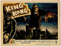 8z491 KING KONG LC #4 R1956 classic image of giant ape holding Fay Wray over New York Skyline!