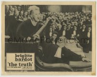 8z503 LA VERITE LC #1 1961 c/u of Brigitte Bardot screaming in crowded courtroom, The Truth!