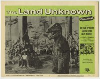 8z513 LAND UNKNOWN LC #6 R1964 great fx image of top stars hiding from fake Tyrannosaurus Rex!