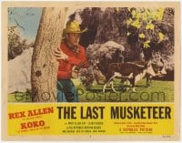 8z516 LAST MUSKETEER LC #7 1952 c/u of Arizona cowboy Rex Allen with gun hiding behind tree!