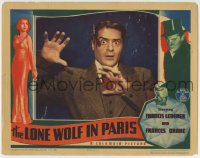 8z541 LONE WOLF IN PARIS LC 1938 great close up of terrified Francis Lederer backed against wall!