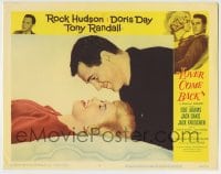 8z556 LOVER COME BACK LC #2 1961 best portrait of Rock Hudson staring down at pretty Doris Day!