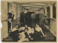 8z019 MADAME MYSTERY LC 1926 Captain Oliver Hardy orders stewards out of Theda Bara's cabin!