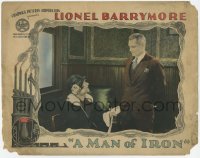 8z572 MAN OF IRON LC 1925 self made Lionel Barrymore has in-name-only marriage to Mildred Harris!
