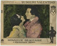 8z021 MONSIEUR BEAUCAIRE LC 1924 close up of Rudolph Valentino about to kiss pretty Bebe Daniels!