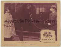 8z613 MONSTER & THE APE chapter 15 LC 1945 great image of giant fake ape on chain, Justice Triumphs!