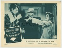 8z614 MORE THE MERRIER LC R1948 Jean Arthur catches Joel McCrea in a lie, Charles Coburn watches!