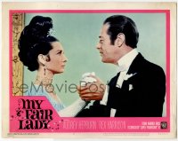 8z629 MY FAIR LADY LC #2 1964 classic close up of Audrey Hepburn & Rex Harrison dancing!