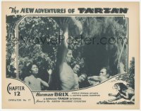 8z643 NEW ADVENTURES OF TARZAN chapter 12 LC 1935 c/u of Bruce Bennett holding a man over his head!