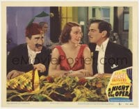 8z645 NIGHT AT THE OPERA LC #5 R1948 Groucho Marx eyes King putting the make on Kitty Carlisle!