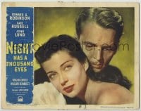 8z647 NIGHT HAS A THOUSAND EYES LC #1 1948 romantic c/u of John Lund & pretty Gail Russell!