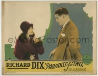 8z688 PARADISE FOR TWO LC 1927 Richard Dix will inherit a fortune if he marries Betty Bronson!
