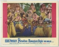 8z687 PARADISE - HAWAIIAN STYLE LC #1 1966 Elvis Presley on beach with sexy tropical hula girls!