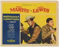 8z689 PARDNERS LC #3 1956 best c/u of cowboys Jerry Lewis & Dean Martin sitting back to back!