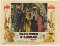 8z692 PARIS WHEN IT SIZZLES LC #4 1964 Audrey Hepburn & William Holden in Lone Ranger costume!