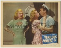 8z695 PERILOUS WATERS LC #5 1948 Peggy Knudson glares at Don Castle & Audrey Long embracing!