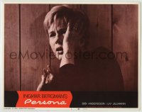8z696 PERSONA LC #1 1966 super close up of worried Bibi Andersson, directed by Ingmar Bergman!