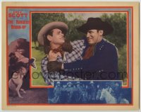 8z726 RANGERS' ROUND-UP LC 1938 close up of cowboy Fred Scott fighting bad guy with gun!