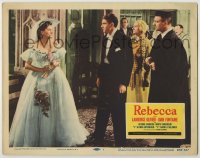 8z729 REBECCA LC #1 R1956 Laurence Olivier & others stare at Joan Fontaine, Alfred Hitchcock classic!