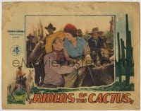 8z736 RIDERS OF THE CACTUS LC 1931 romantic close up of Wally Wales & pretty Lorraine LaVal!
