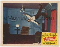 8z761 ROYAL WEDDING LC #5 1951 classic image of Fred Astaire dancing on the ceiling!