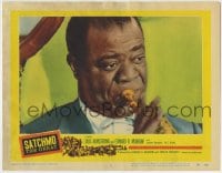 8z781 SATCHMO THE GREAT LC #5 1957 best close up of Louis Armstrong playing his trumpet!