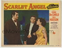 8z784 SCARLET ANGEL LC #2 1952 Rock Hudson watches Yvonne De Carlo arm in arm with Whitfield Connor!