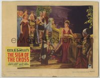 8z819 SIGN OF THE CROSS LC #6 R1944 Fredric March & Claudette Colbert on stairs, Cecil B. DeMille!