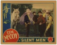 8z820 SILENT MEN LC 1933 cowboy daredevil Tim McCoy with gun confronting gang of bad guys!