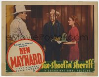 8z828 SIX-SHOOTIN' SHERIFF LC 1938 Ken Maynard watches Marjorie Reynolds with food for prisoner!