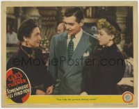 8z839 SOMEWHERE I'LL FIND YOU LC 1942 Clark Gable & Lana Turner tell hostess they want to be alone!