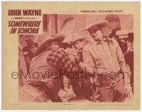 8z840 SOMEWHERE IN SONORA LC R1939 c/u of big John Wayne grabbing bad guy trying to stab him!