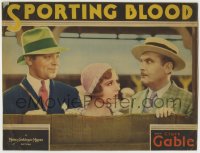 8z031 SPORTING BLOOD LC 1931 young Clark Gable smiles at & Madge Evans glares at Lew Cody!
