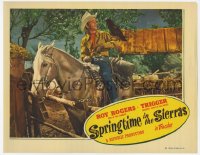 8z853 SPRINGTIME IN THE SIERRAS LC #8 1947 great c/u of Roy Rogers on Trigger with crow on his arm!