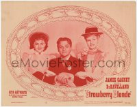 8z868 STRAWBERRY BLONDE LC #2 R1957 James Cagney between Rita Hayworth & Olivia De Havilland!