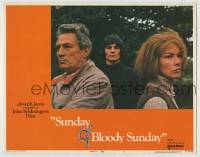 8z872 SUNDAY BLOODY SUNDAY LC #7 1971 great 3-shot of Peter Finch, Glenda Jackson & Murray Head!
