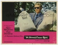 8z902 THOMAS CROWN AFFAIR LC #1 1968 best close up of Steve McQueen holding money bags!