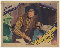 8z907 THUNDERING WEST LC 1939 Charles Starrett as The Laramie Kid comforts sick old man!