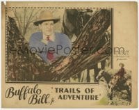 8z917 TRAILS OF ADVENTURE LC 1933 cowboy & horse c/u, Jay Wilsey as Buffalo Bill Jr. in the border!