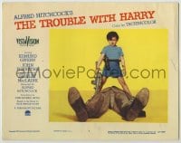 8z921 TROUBLE WITH HARRY LC #7 1955 Alfred Hitchcock, Jerry Mathers stands over dead Harry!
