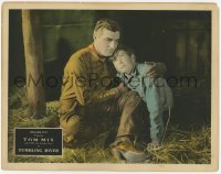 8z922 TUMBLING RIVER LC 1927 close up of cowboy Tom Mix comforting young boy in stable!